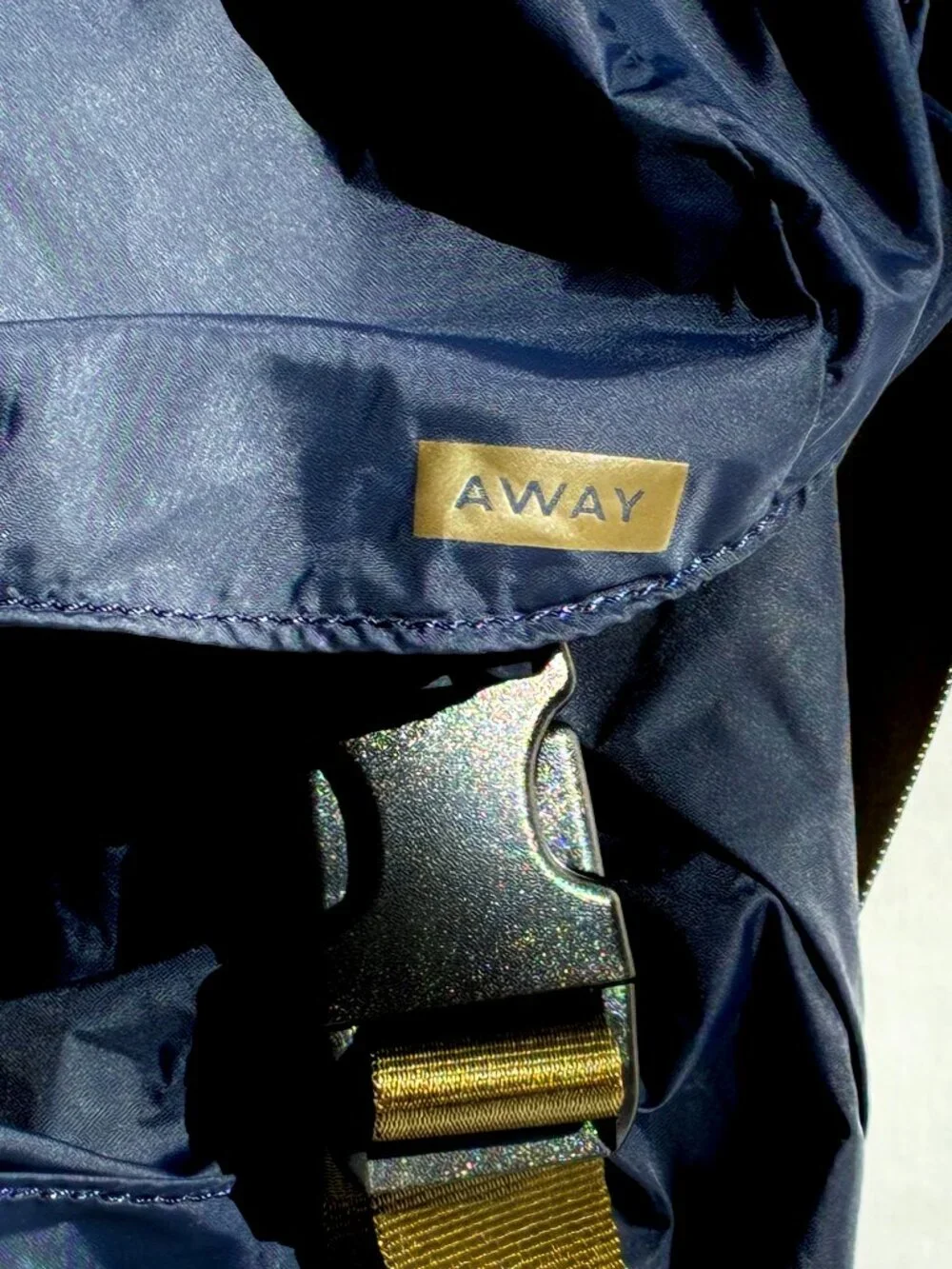 Away Packable Water-Resistant Backpack, Navy/Tan - Picture 5 of 9
